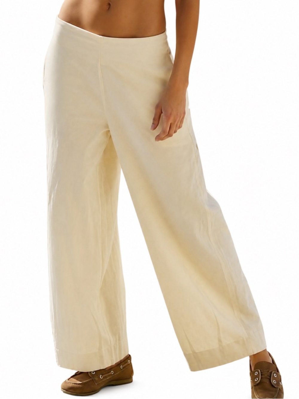 Free People Free-est Dune Pant-Wide Leg-Linen Blend Pull-On Pant